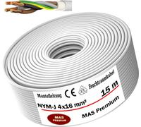 15m de câble électrique pour locaux humides Conduite sous gaine NYM-J 4x16 mm² Câble électrique