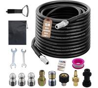 15m kit déboucheur canalisation 400 bar, compatible Kärcher Bosch K2-K7, buses + adaptateurs inclus