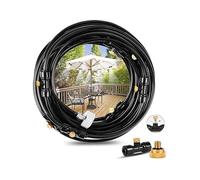 15M Système de Brumisation, Brumisateur Terrasse Système de Refroidissement de Brumisation,(21 Buse) Kit de Tuyau Brumisateur Extéri