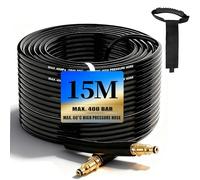 15m tuyau haute pression pour Kärcher K2 K3 K4 K5 K7, 400 Bar (5800 PSI) avec système Quick-Connect-Click, tuyau pratique de prolongation et de remplacement in einture de stockage