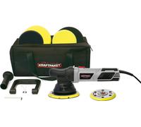 15mm-900W Dino KRAFTPAKET Polisseuse excentrique en continu en kit XXL avec plateau de support 125mm 150mm Éponge de polissage Disque de polissage Sacoche