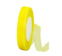 15mm Jaune Citron Ruban en Mousseline de Soie Transparente pour Emballage Cadeau,45m Organza Tissu Rubans Décoration Cadeau Noel Anniversaire Bouquet Mariée Mariage Décoration & Bricolage DIY