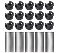 15ocs Serre-Câbles Magnétiques avec 50pcs Attaches, Noir Multi-Usages Support Câble Magnétique pour la Maison le Bureau et la Voiture