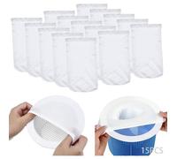 15PCS Chaussette Skimmer Piscine,Filtres en Tissu de Nylon,Piscine Filtres en Tissu,Skimmer de Surface pour Piscine