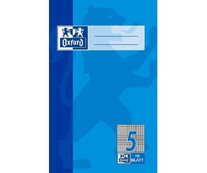 15x OXFORD 100050368 cahier d'écolier DIN A5 linéature 5/5 mm quadrillé 16 feuilles