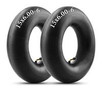 15x6.00-6 Chambre à air, 2x Pneu Brouette Tubes Intérieurs de Remplacement pour ATV Quad 4 roues chariot de Golf tracteur tondeuse à gazon motoculteurs rampes brouette remorque utilitaire