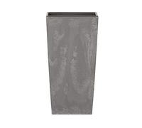 16,3 L Prosperplast Urbi Square Effect pot haut en plastique 16,3 L avec réservoir en gris clair, 42 (H) x 22 (L) x 22 (P) cms