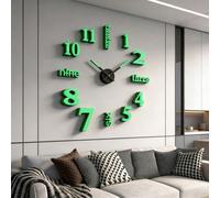 16"/36"/47" Grande horloge murale design moderne 3D/2D Horloge à quartz Mode Autocollant miroir acrylique Décoration maison Salon Bureau Cadeau 130 cm,90 cm,40 cmPMMA