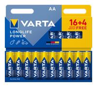 16+4 Piles Alcalines AA / LR6 Varta LongLife Power