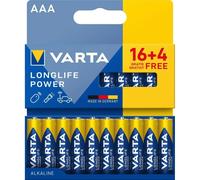 16+4 Piles Alcalines AAA / LR03 Varta LongLife Power