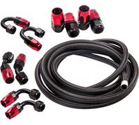 16.4FT AN8 Tuyau flexible en nylon-acier Tuyau hydraulique/essence Extrémité de tuyau Raccord