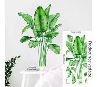16 grands stickers muraux en PVC motif plantes tropicales vertes, feuilles de palmier, pour salon, avec affiche, disque vinyle, décoration d'intérieur~01070