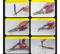 16 in 1 Wire Stripping Pliers 12 to 250V Voltage Testing Stripper Twister | Multifunctional Heavy Duty Alarm Folding