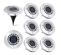 16 LED Lampe Solaire Extérieur-8 Pcs Spot Solaire Jardin Etanche Lampadaire pour Passerelle Chemin Terrasse Cour Souterraine