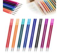 16 Mines effaçables multicolores, compatibles avec stylos Legami, 2 x 8 couleurs, pointe 0,7 mm, encre thermosensible, recharge pour écriture fluide et créative pour école et bureau