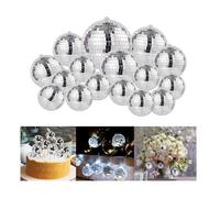 16 PCS Boule à Facettes Disco Argentée Boule à Facette Miroir Boule à Facettes à Suspendre Mirror balls pour Multi BOULE A FACETTES
