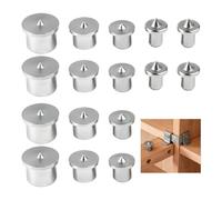 16 PCS Centreurs de Goujons pour Bois, Gabarit de Perçage et Guide d'Alignement Précis Pointeau de Centrage en Acier Inoxydable pour Tourillon, Menuiserie et Assemblage de Meubles DIY (6/8/10/12mm)