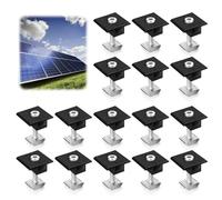 16 Pcs Fixation Panneau, Supports De Montage Du Module Solaire, T Clip Central En Aluminium, Kit De Montage De Module Solaire, Support Panneau Solaire Pour Camping Car Panneau Photovoltaïque Toit Plat