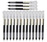 16 Pcs Liquid Ink Rollerball Pens Black Ink 0.5mm Extra Fine Point Smooth Writing Gel Pen Set for Office Note Taking Journaling Sketching and Drawing Stylo Noir Pointe A Tracer Stylo Dessin