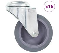 16 pcs. Roulettes pivotantes avec trou d'axe 75 mm