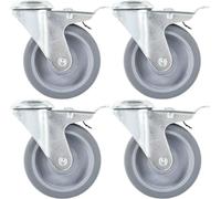 16 pcs. Roulettes pivotantes avec trou pour le dos 100 mm, roulettes de transport 2024 Nouveau Design Meubles
