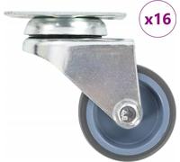 16 pcs Roulettes pivotantes doubles 50 mm