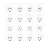 16 Pièces Accroche Tableau Adhésif,Attache Cadre Sans Percer Transparent | Crochet Autocollant Mural Crochet Adhesif Mural Tableau,Accroche Murale Sans Percer pour Décoration Cadres Photos,5kg Max