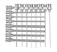 16 Pièces Aiguille de Distribution 10g en Acier Inoxydable | Embout Distributeur, Contrôle Précis du Flux, Usage Bijouterie et Laboratoire, Argenté, Lot de Pointes