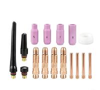 16 pièces Kit d'accessoires de brûleur de soudage TIG avec buse, pince de serrage et joint pour WP-17/18/26, compatible avec Lincoln PTA et pour MILLER DB, capuchon de protection et joint torique pour
