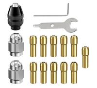 16 Pièces Mandrin Compatible avec Dremel, Accessoires de Précision de 0,8 mm à 3,2 mm, Écrou Métallique Durable, Pince de Serrage en Laiton, Changement Rapide