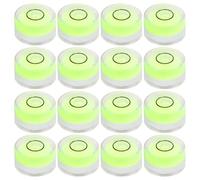 16 Pièces Niveau à Bulle Circulaire Vert 15mm sans Pile | Plastique Léger, Hauteur Plate de 6mm, Adapté aux Platines, Caravanes, Camping-cars et Imprimantes 3d