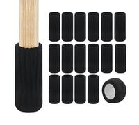 16 Pièces Noir Chaussettes de Meubles en Tricot avec bandage auto adhésif,Chaussettes de Chaise Mobilier en Feutre, Patins Rembourrées Antidérapants,pour Table protection