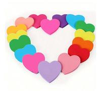 16 pièces/paquet de notes adhésives en forme de cœur, total 480 feuilles (30 feuilles/livret), multicolores, bloc-notes de messages d'amour, notes auto-adhésives mignonnes et colorées, autocollants cr