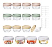16 Pièces Petite Boite Congelation Alimentaire,300Ml Petit Pot Conservation En Plastique,Boîtes Alimentaires Rondes Réutilis[Ji78]