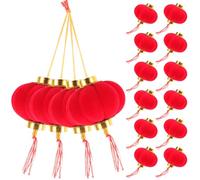 16 Pièces Petite Lanterne Chinoise Décorative Suspendue Rouge