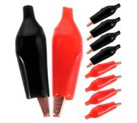 16 Pièces Pinces Crocodiles Électriques en Laiton Isolées | Conductivité Élevée, Gaine PVC Protectrice, Transmission Stable du Courant, pour Circuits et Secours D'urgence
