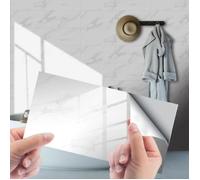 16 Pièces Rectangle Adhésive Décorative à Carreaux pour Salle de Bains et Cuisine Stickers Carrelage 30x15cm Blanc