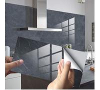 16 Pièces Rectangle Adhésive Décorative à Carreaux pour Salle de Bains et Cuisine Stickers Carrelage 30x15cm Anthracite