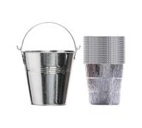 16 Pièces Seau à Barbecue Récipient à Bac Collecteur d'Huile Plateau Accessoire pour Cuisson en Extérieur Camping Fête Famille