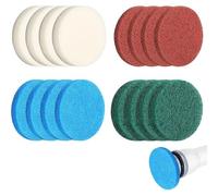 16 Pièces Tampon de Nettoyage de Nettoyage électrique Compatible Bosch Home/Garden 6033 Nettoyage Universelle(4 Mousse Pad,4 Cuisine Pad,4 Abrasif Pad,4 Microfibre Pad)