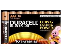 Duracell - Piles alcalines AAA (LR3) Plus 1,5V - Lot de 16