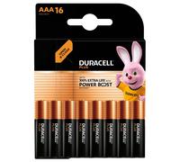 16 Piles Alcalines AAA / LR03 Duracell Plus