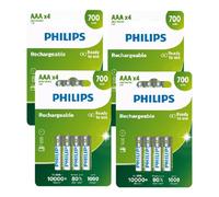 16 Piles Rechargeables PHILIPS AAA NiMH 700mAh 1,2V HR03 Micro