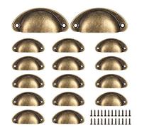 16 Poignées Tasse Coquille Tirage Tiroir Vintage Rétro Boutons Semi-cercle | Porte Placard Cuisine Commode Meuble Décoration Élégant Solide Facile