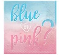 16 serviettes papier baby gender 33cm bicolore - amscan 512703 Multicolore