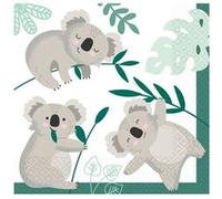 Lot 16 Serviettes Papier Koala 33 x 33 cm