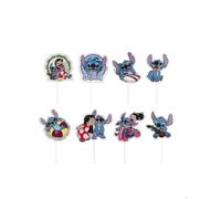Dekora Toppers pour cupcakes Lilo et Stitch – 8 modèles, 16 unités – contact alimentaire