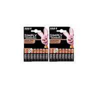 16 x Duracell AAA Simply (2 ampoules de 8 batteries) 16 piles mini stylet (LR03/MN2400)