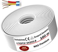 160 m, J-Y(ST), Y, 2x2x0,8 : Câble téléphonique, câble de sonnerie, câble de télécommunication