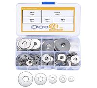 160 Pièces Rondelles Plates en Acier Inoxydable, Assortiment M4 à M10 | Rondelles robustes en acier inoxydable,idéales pour boulons et vis.Parfaites pour usages industriels ettravaux de maintenance
